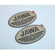 STICKERS 3D - JAWA - PAIR - BEIGE BACKGROUND, BLACK LETTERS (INDIA MADE, UNI PART)